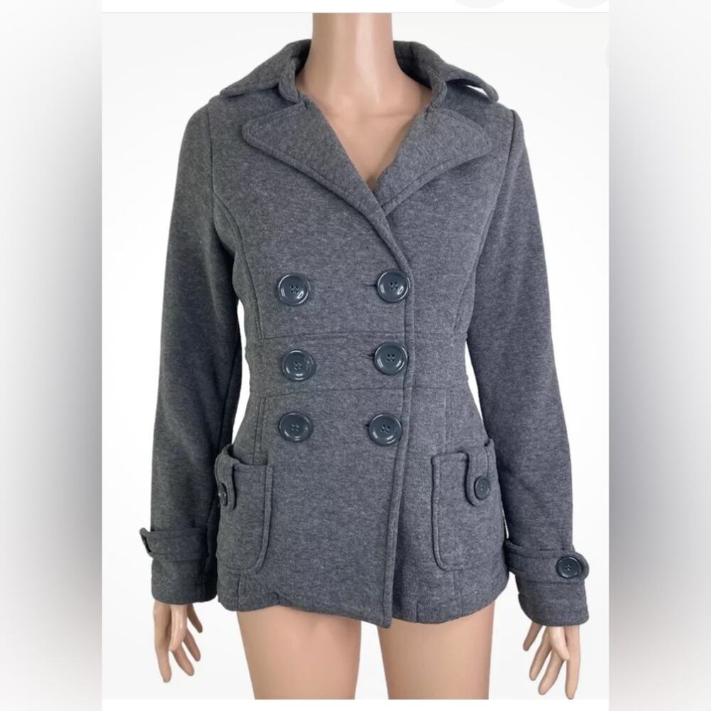 Iris Basic Gray Double-Breasted Jacket Size M. Se… - image 1